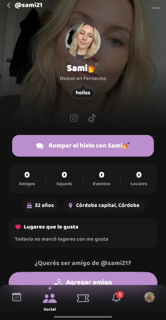 Perfil social y Rompehielos de Fernecito App