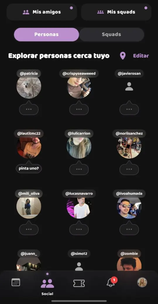 Explorar personas cerca tuyo en Fernecito App